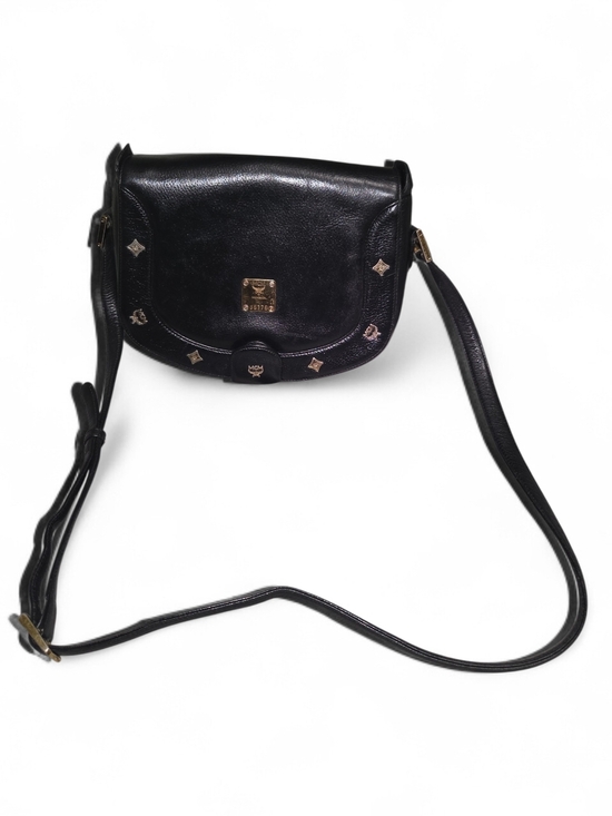 MCM Handbags - MCM Black Leather Crossbody Saddle Bag